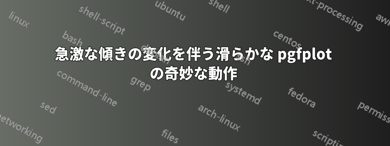 急激な傾きの変化を伴う滑らかな pgfplot の奇妙な動作