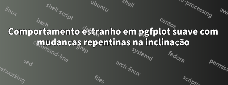Comportamento estranho em pgfplot suave com mudanças repentinas na inclinação