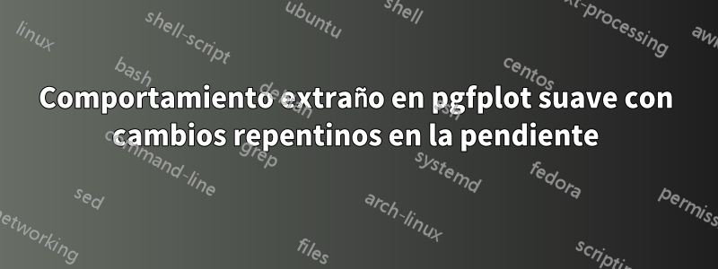 Comportamiento extraño en pgfplot suave con cambios repentinos en la pendiente