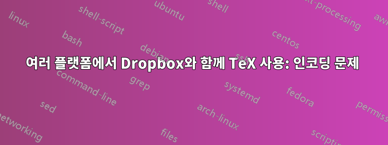 여러 플랫폼에서 Dropbox와 함께 TeX 사용: 인코딩 문제