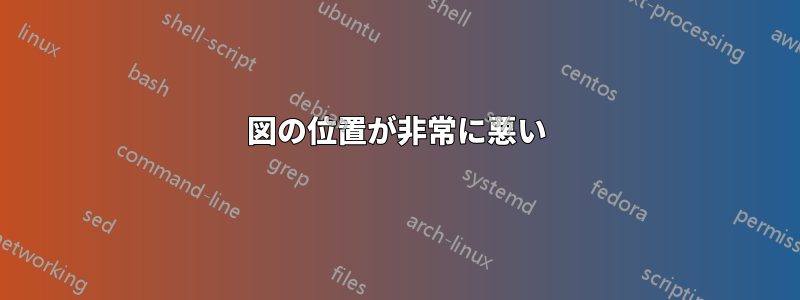 図の位置が非常に悪い