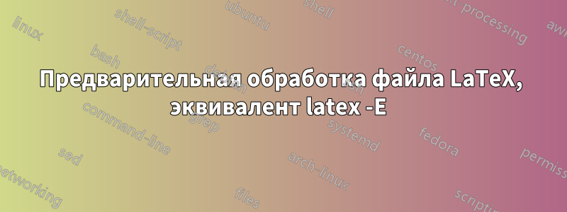 Предварительная обработка файла LaTeX, эквивалент latex -E 