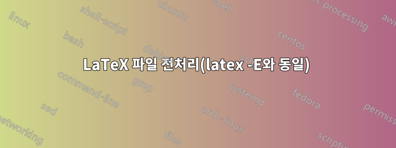 LaTeX 파일 전처리(latex -E와 동일)