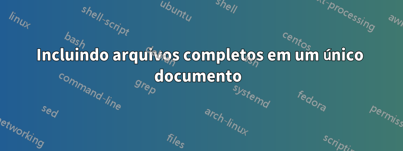 Incluindo arquivos completos em um único documento 