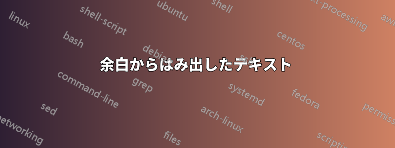 余白からはみ出したテキスト