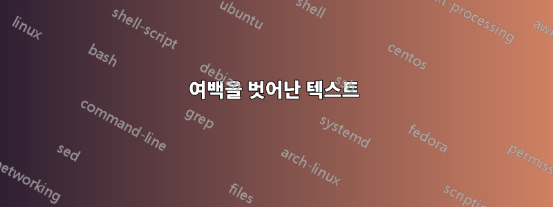 여백을 벗어난 텍스트