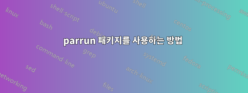 parrun 패키지를 사용하는 방법