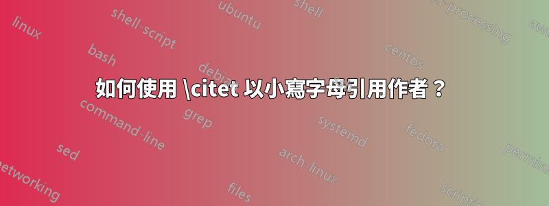 如何使用 \citet 以小寫字母引用作者？