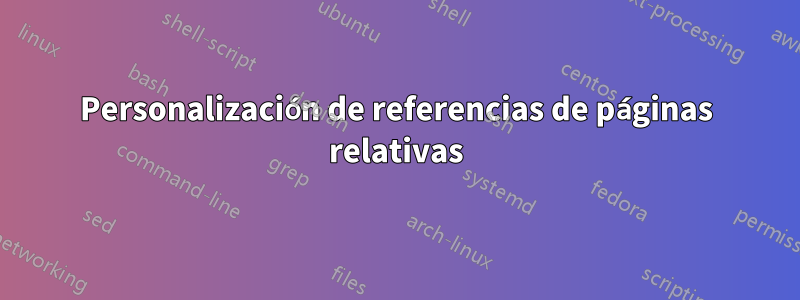 Personalización de referencias de páginas relativas