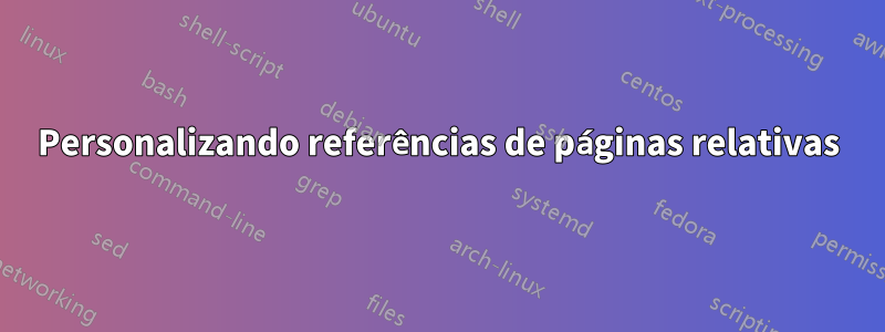 Personalizando referências de páginas relativas