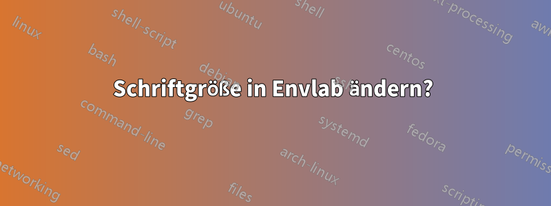 Schriftgröße in Envlab ändern?
