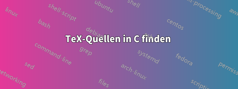 TeX-Quellen in C finden