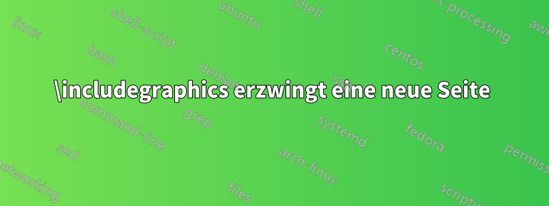 \includegraphics erzwingt eine neue Seite