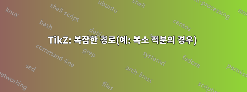 TikZ: 복잡한 경로(예: 복소 적분의 경우)