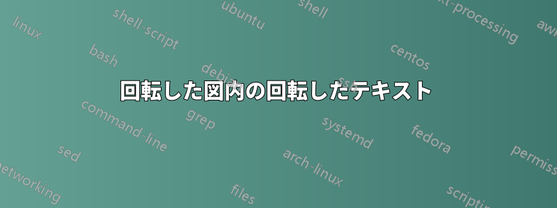 回転した図内の回転したテキスト