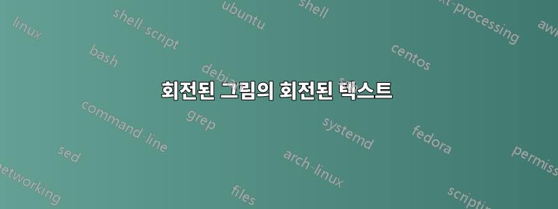 회전된 그림의 회전된 텍스트