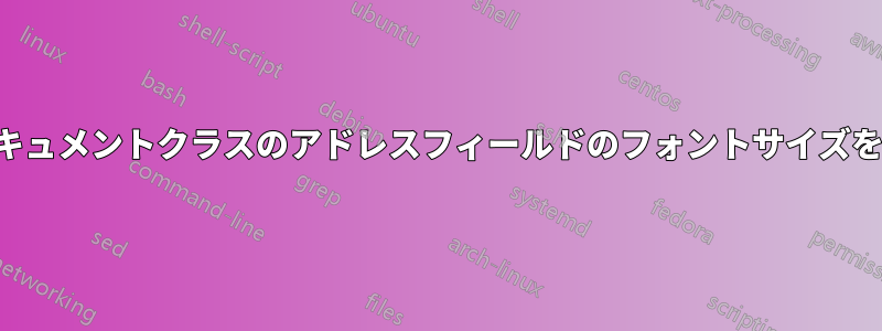 レタードキュメントクラスのアドレスフィールドのフォントサイズを変更する