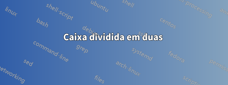 Caixa dividida em duas