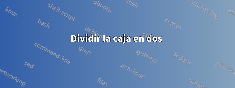 Dividir la caja en dos