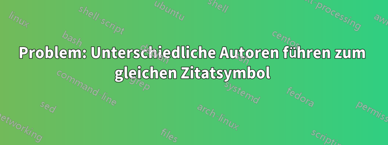 Problem: Unterschiedliche Autoren führen zum gleichen Zitatsymbol
