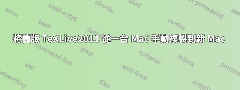 將舊版 TeXLive2011 從一台 Mac 手動複製到新 Mac