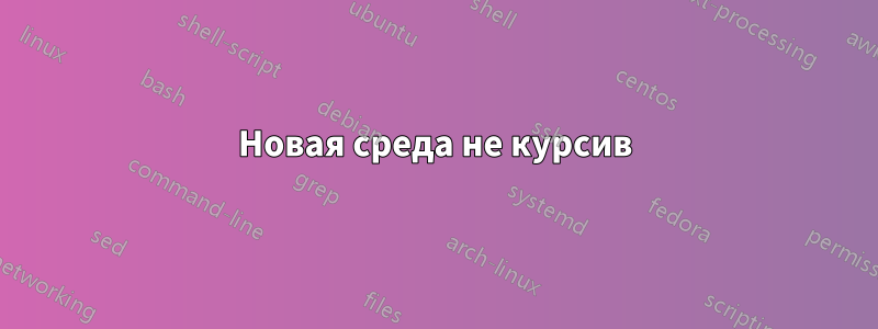Новая среда не курсив