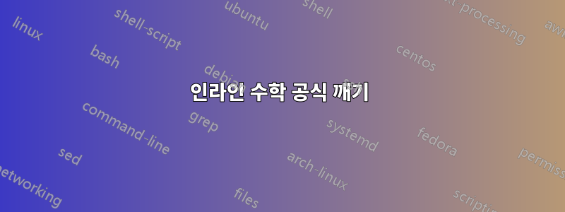 인라인 수학 공식 깨기