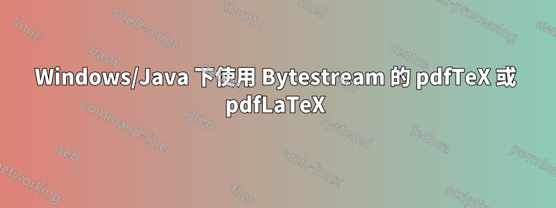 Windows/Java 下使用 Bytestream 的 pdfTeX 或 pdfLaTeX