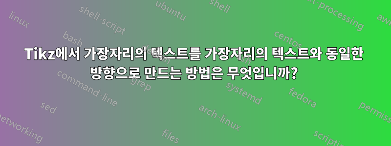 Tikz에서 가장자리의 텍스트를 가장자리의 텍스트와 동일한 방향으로 만드는 방법은 무엇입니까?