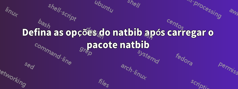 Defina as opções do natbib após carregar o pacote natbib
