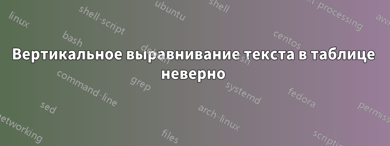 Вертикальное выравнивание текста в таблице неверно