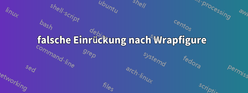 falsche Einrückung nach Wrapfigure 