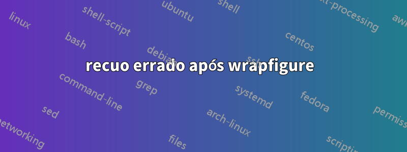 recuo errado após wrapfigure 