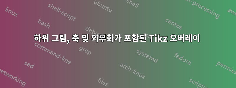 하위 그림, 축 및 외부화가 포함된 Tikz 오버레이