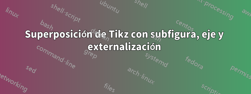 Superposición de Tikz con subfigura, eje y externalización