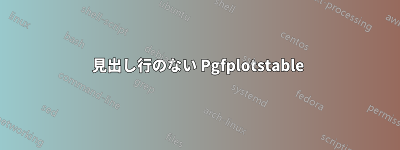 見出し行のない Pgfplotstable