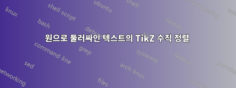 원으로 둘러싸인 텍스트의 TikZ 수직 정렬
