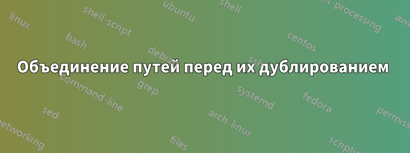 Объединение путей перед их дублированием