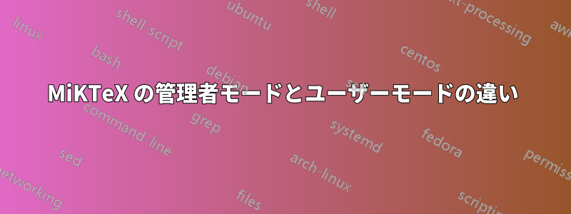 MiKTeX の管理者モードとユーザーモードの違い