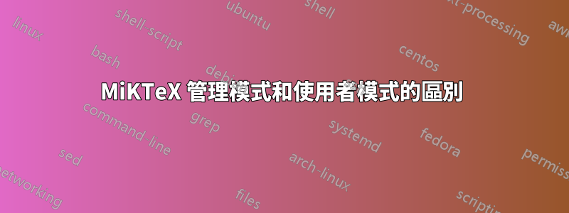 MiKTeX 管理模式和使用者模式的區別