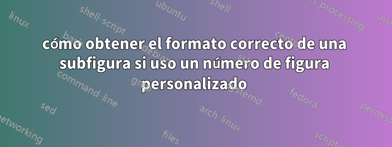 cómo obtener el formato correcto de una subfigura si uso un número de figura personalizado