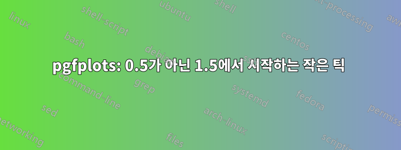 pgfplots: 0.5가 아닌 1.5에서 시작하는 작은 틱