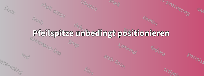 Pfeilspitze unbedingt positionieren