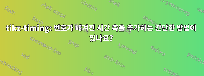 tikz-timing: 번호가 매겨진 시간 축을 추가하는 간단한 방법이 있나요?
