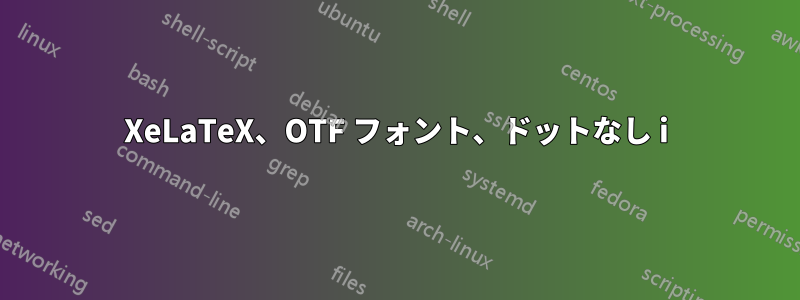 XeLaTeX、OTF フォント、ドットなし i