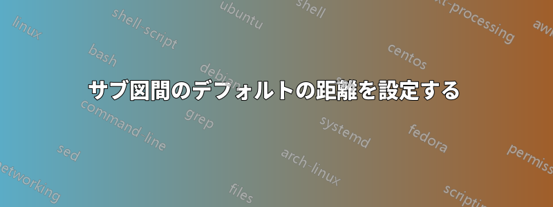 サブ図間のデフォルトの距離を設定する