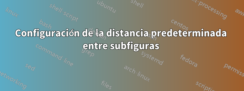 Configuración de la distancia predeterminada entre subfiguras