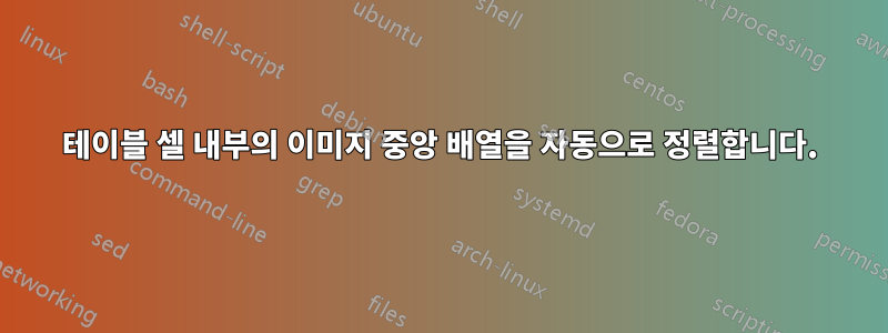 테이블 셀 내부의 이미지 중앙 배열을 자동으로 정렬합니다.