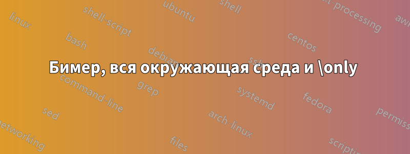 Бимер, вся окружающая среда и \only
