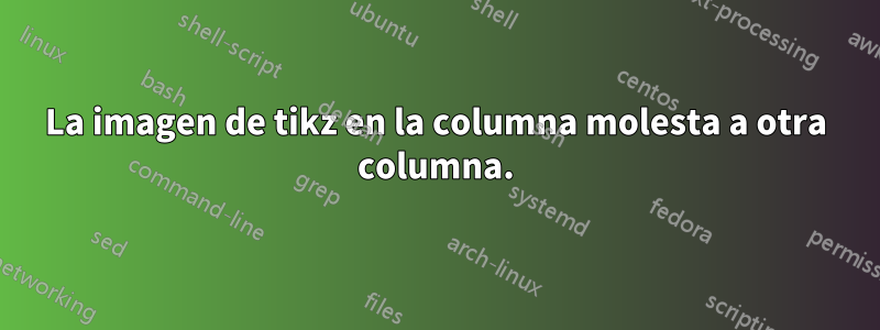 La imagen de tikz en la columna molesta a otra columna.